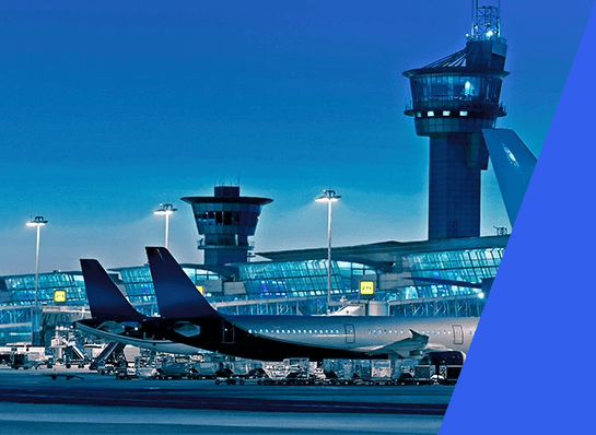 Aircrafts at an airport terminal