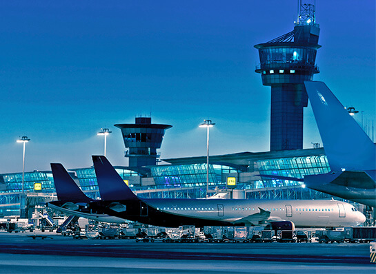 Aircraft parked at an airport terminal.