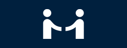 Icon meeting between 2 people.