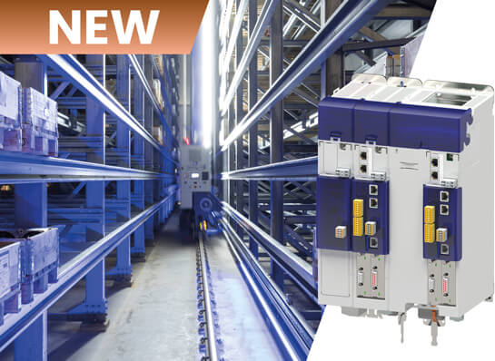 Pallet stacker crane with Lenze i950 multi servo drive