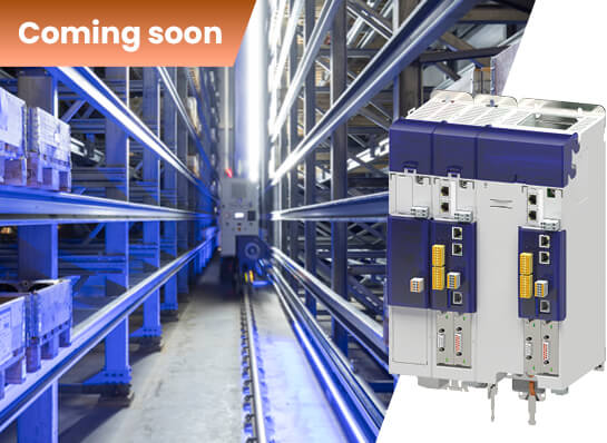 Pallet stacker crane with Lenze i950 multi servo drive